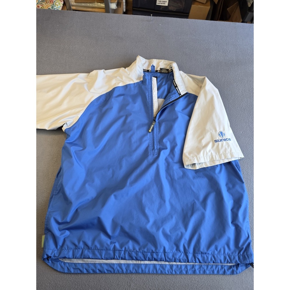 SUNICE Typhoon XL Blue 1/4 Zip Windbreaker Golf Pullover Jacket SMALL FLAWS*